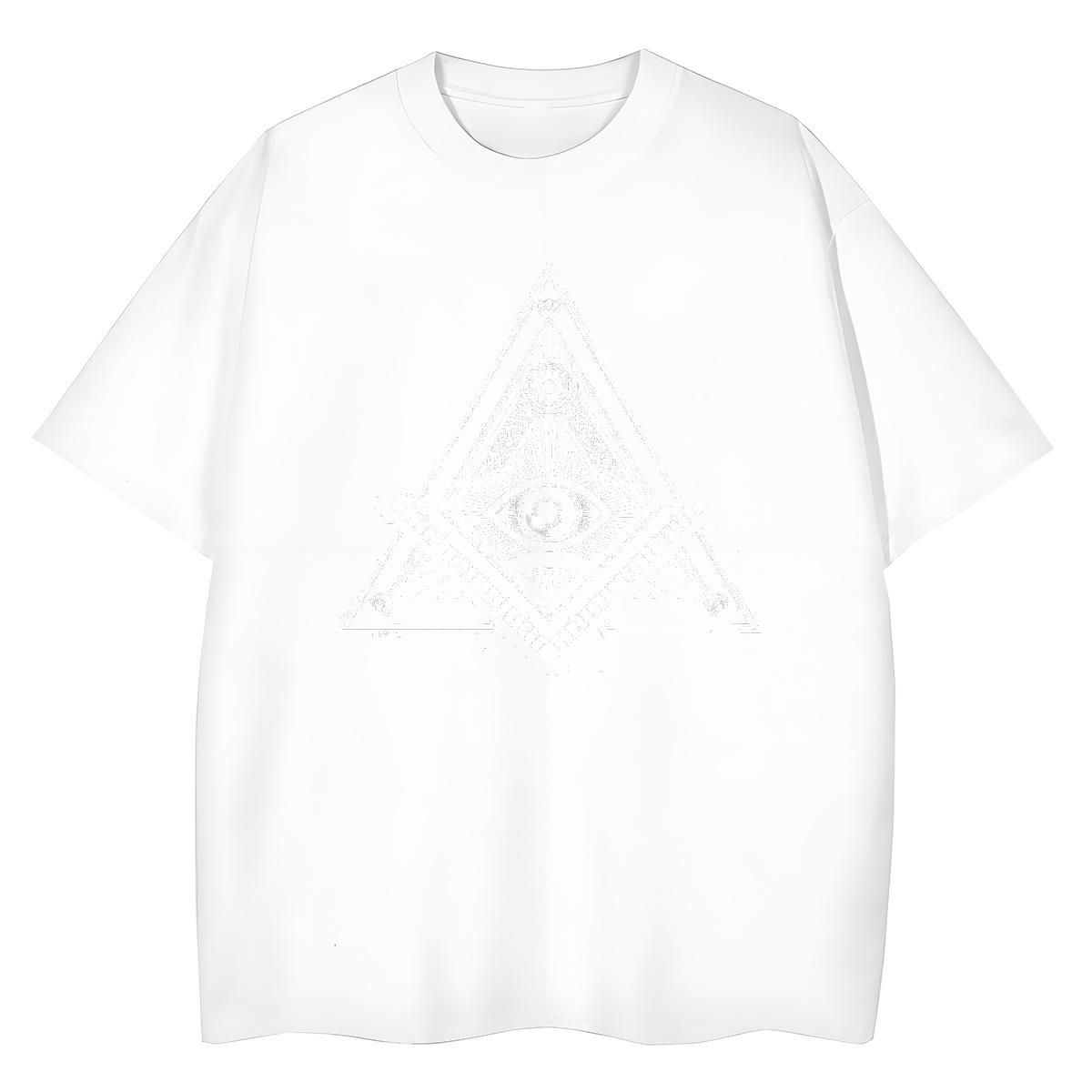 New T shirt 230g Pure Cotton Breathable Street Wear eye of the devil Couples T Shirts Soft Anime Tops