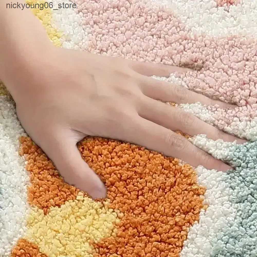 Non-Slip Bath Mats 1pc 40*60cm Cute Flower Bathroom Rug Machine Washable Bathroom Floor Mat Extra Soft Absorbent Non-Slip Bath Rug L240910