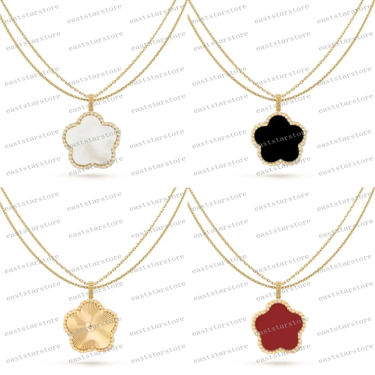 25MM Clover Pendant Necklaces for women Elegant 4/Four Leaf Clover Necklace Highly Quality long Sweater chain Designer Jewelry 18K titanium steel girls Gifts