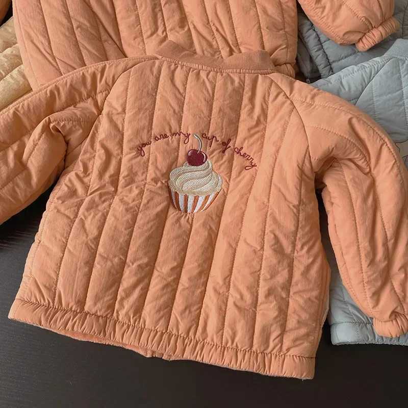 Down Coat New Fashion Embroidered Childrens Jacket Thickened Baby Warm Coat for Boys and Girls Autumn and Winter H241010