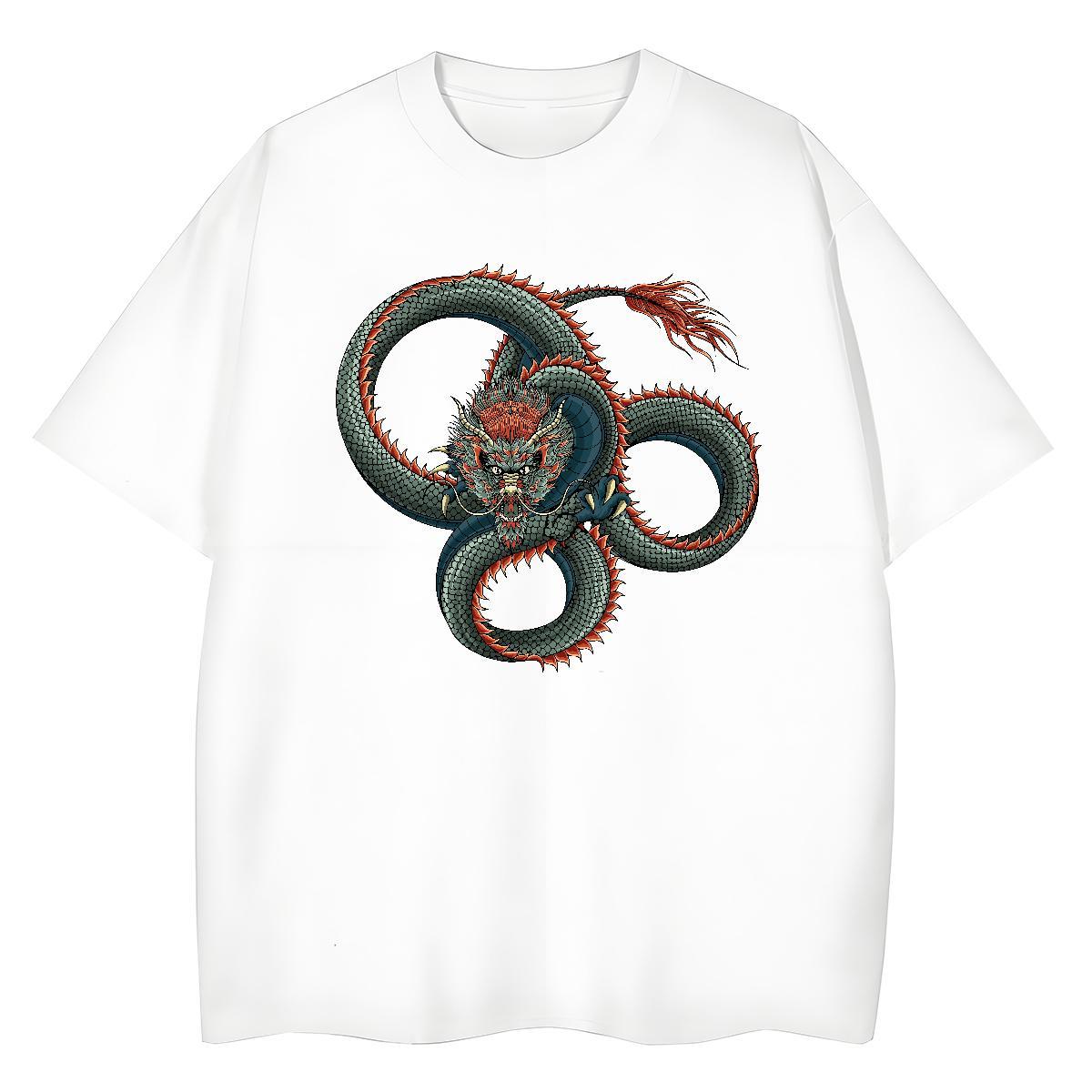 Classic T Shirts Women 230g 100% Cotton O Neck Short Sleeves Casual dragon Lady T shirt Female Cartoon Anime Tshirts