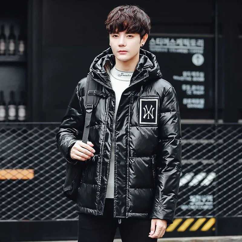 Men's Down Parkas 2024 New Men Down Jacket Winter Coat Short Loose Leisure Parkas Thicken Warm Glossy Outwear Hooded Fashion Overcoat Y241009Z8FT