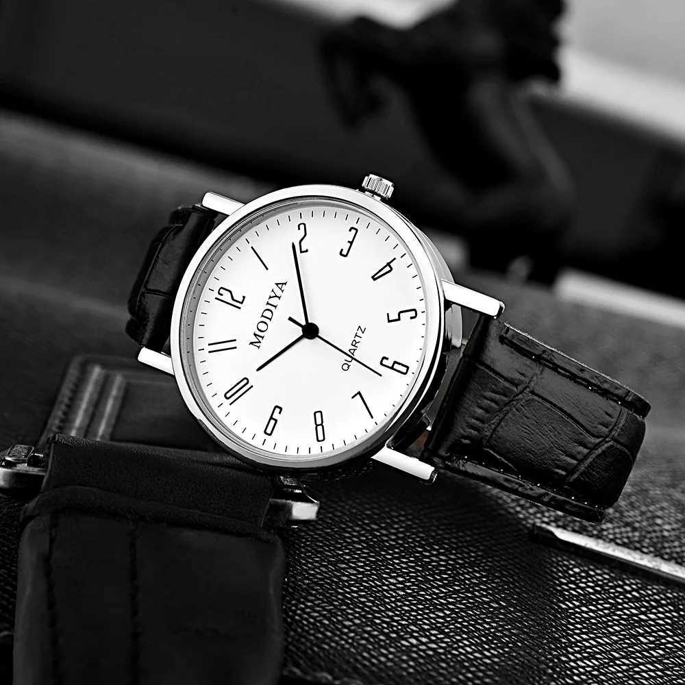 New Business Watch for Men Casual Round Dial Watch Leather Strap Quartz Wristwatches Wrist Watches Luxury Clock Relogio FemininoX250107