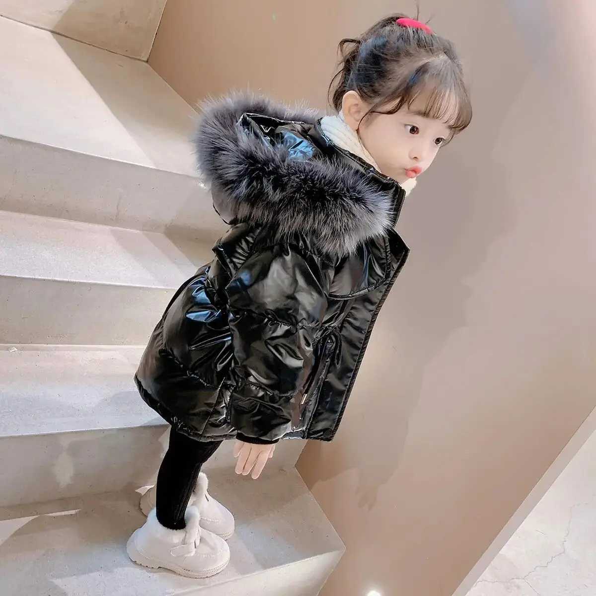Down Coat New girl boy down jacket winter coat childrens clothing hooded windproof jacket 2-7 years cotton warm jacket H241010
