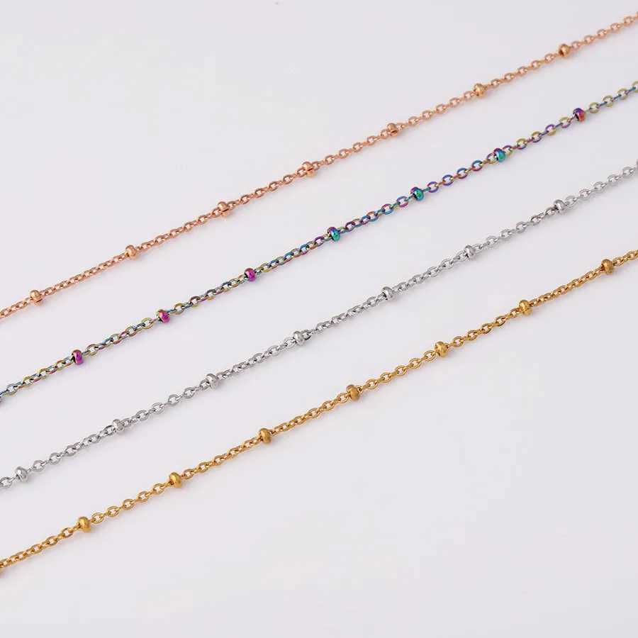 304 Stainless Steel 1.5mm 2mm Wide Chain 45cm 50cm 55cm 60cm Bead NecklaceX241010