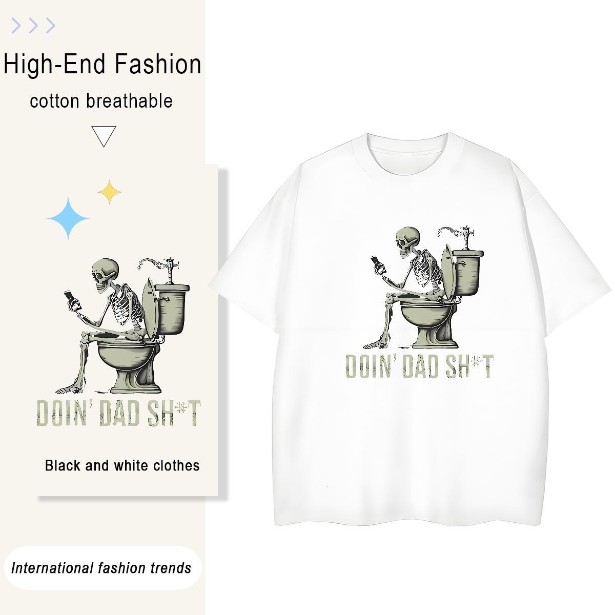 Fashion Casual T Shirts Women 230g Cotton Breathable Crew Neck Sports Street Wear toilet Womens Tshirts Designer Nice DIY Anime Tees