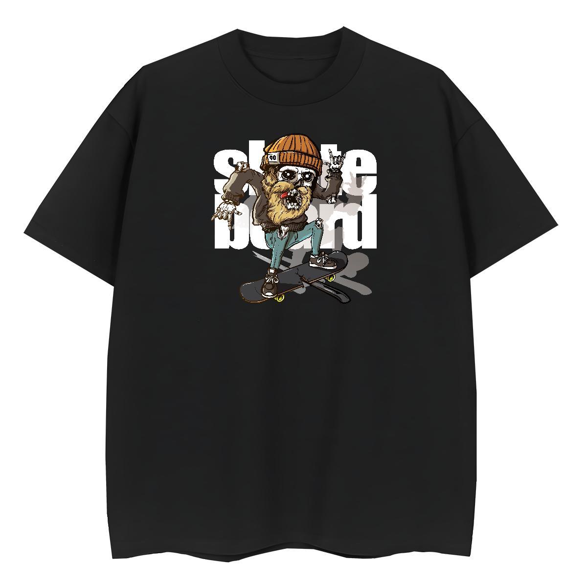 2024 Casual Women T Shirts 230g Cotton Comfortable Casual Sport skull Womens Tshirts Free Shipping Black White Tees