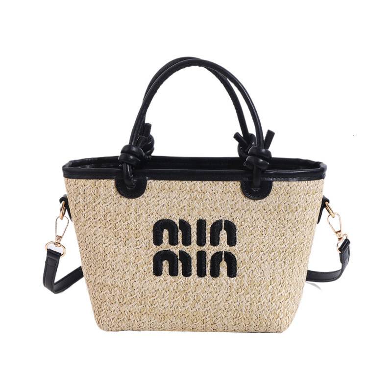 2024 new designer beach grass woven women's embroidered thread fashion cross bag, female niche design shoulder bag