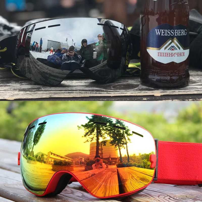 PHMAX brand ski goggles womens outdoor snow goggles with anti slip straps double-layer mens anti fog snow goggles CL241010