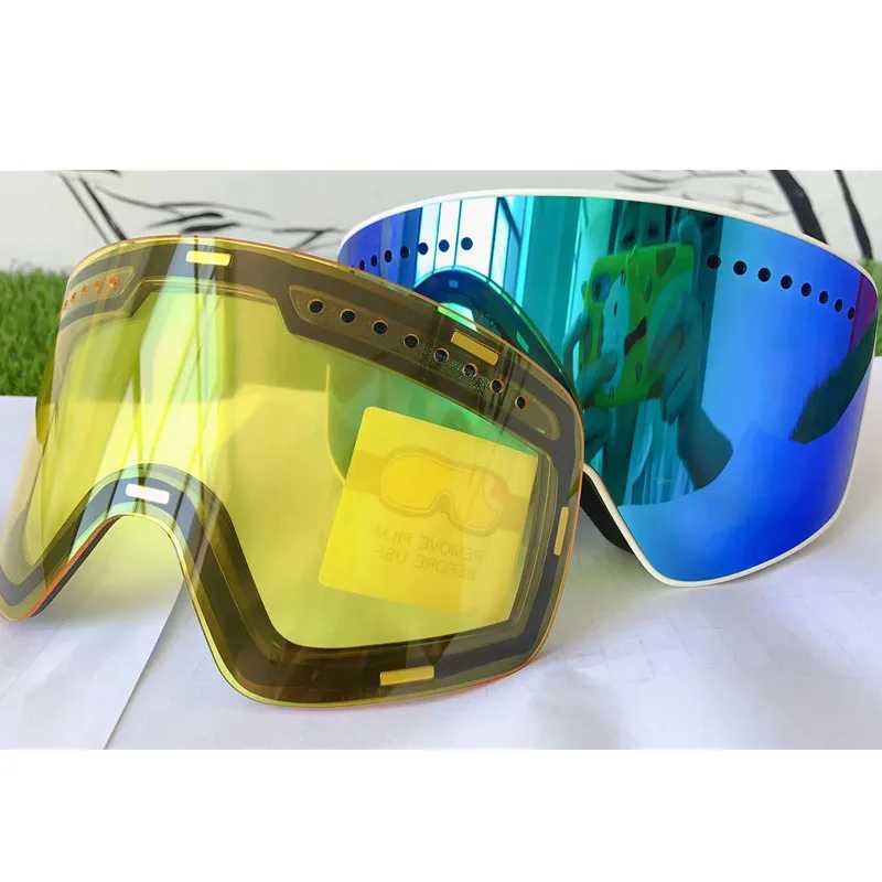 New professional magnet skis Google dual anti fog night vision lens mask ski goggles CL241010