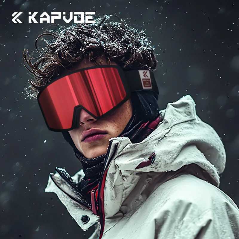 KAPVOE Ski Goggles Snow Glasses Mens UV400 Anti Fog Ski Eyes Snow Bike Outdoor Skiing Winter Sports Accessories CL241010