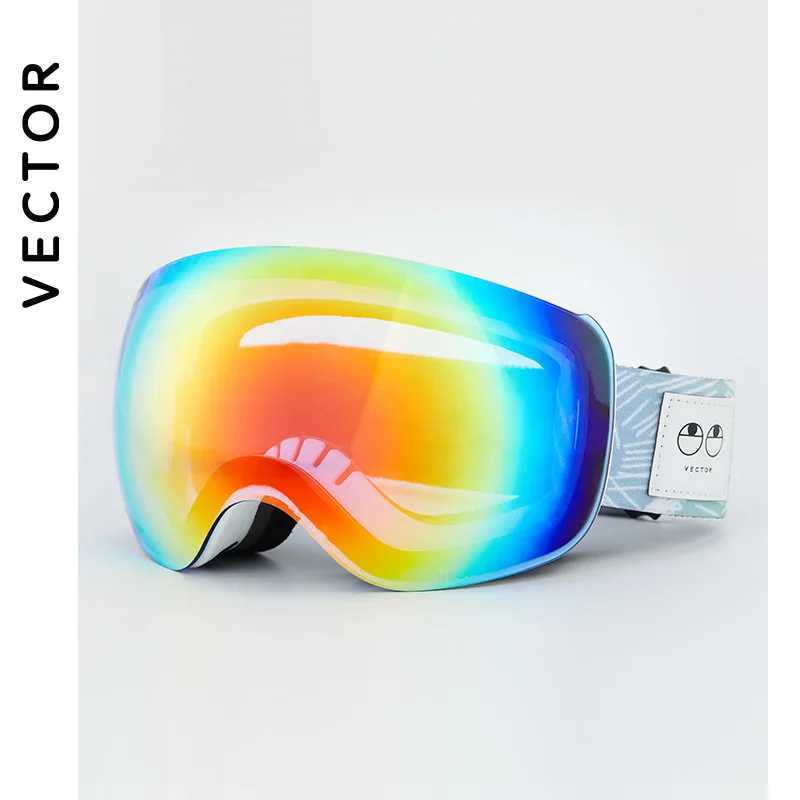 VECTOR OTG Ski Goggles Womens Ski Eyes UV 400 Snow Protective Glasses Adult Double Spherical Mirrors Magnetic CL241010