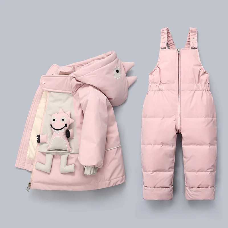 Down Coat Children Clothing Set Baby Winter Warm Cartoon Down Jackets Boy Thick Jumpsuit Infant overcoat toddler Girl Clothes Snowsuit H241010