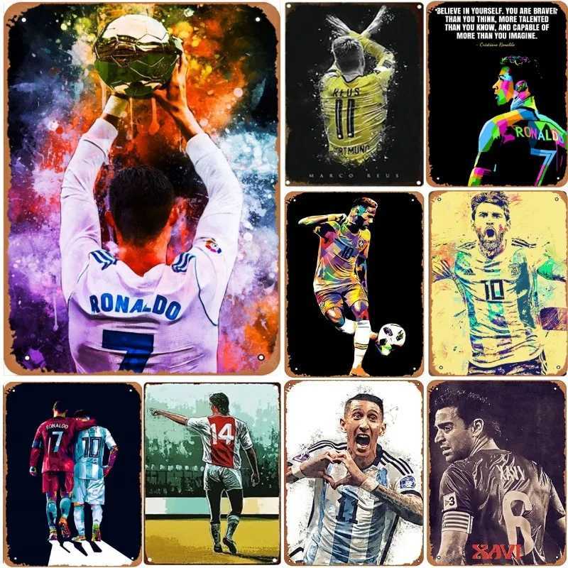 Metal Tin Poster Football Sport Retro Metal Tin Sign Plaque Poster for Bar Club Wall Decor Retro Home Vintage Wall Plate PendantXJ241010