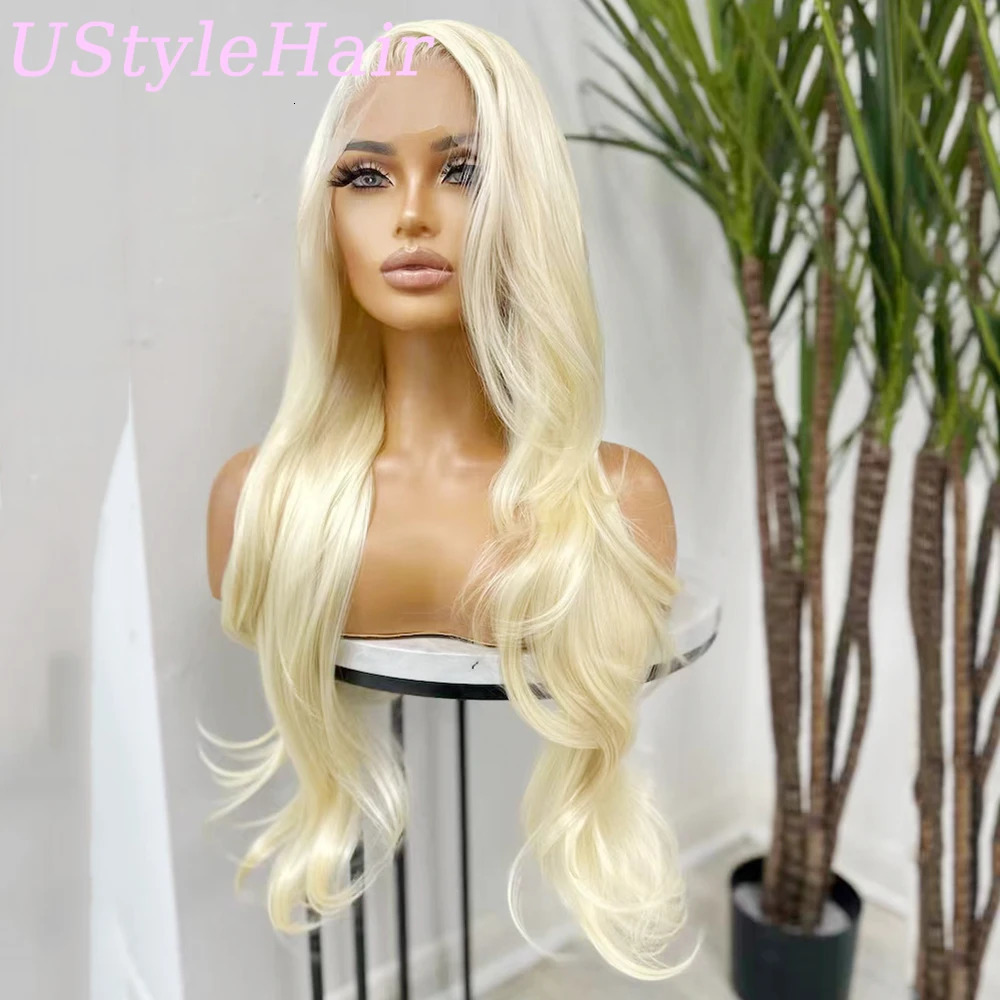 UStyleHear 613 Womens blonde lace front wig long wavy wig heat-resistant synthetic fiber hair daily use 241007