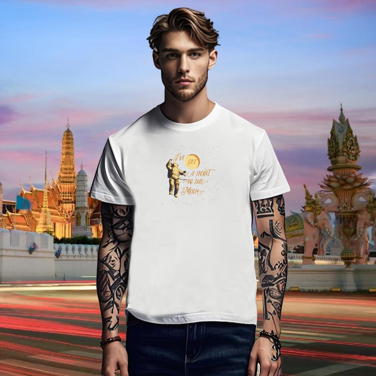 Designer Man T Shirts 230g Cotton spaceman Sports Casual DIY Logo Oversized Breathable Soft Men Tshirts Fashion Design Tops Tees