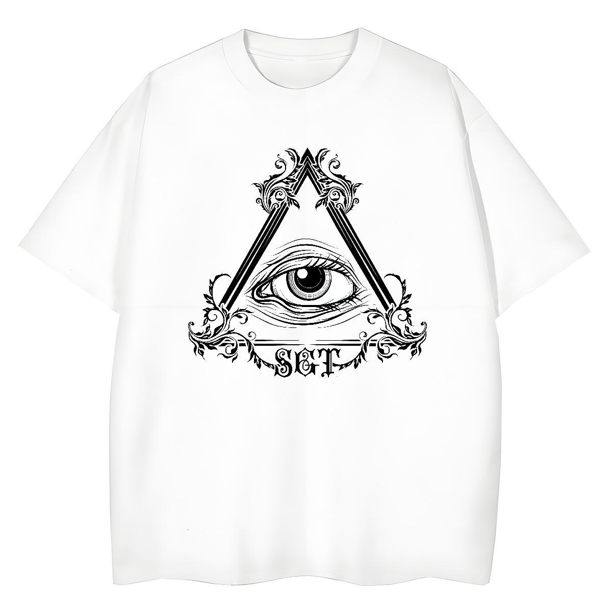 2024 T Shirts Women 230g 100% Cotton Comfortable Street Casual eye of the devil Women Tees Brand DIY Anime Printed Tee Shirt