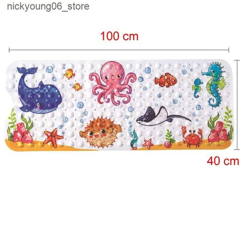 Non-Slip Bath Mats Large Cute Cartoon PVC Bath Mat Anti-Slip Shower Bathtub Mats With Sucker Soft Massage Pad Kids Elder Bathroom Carpet Rug L240910