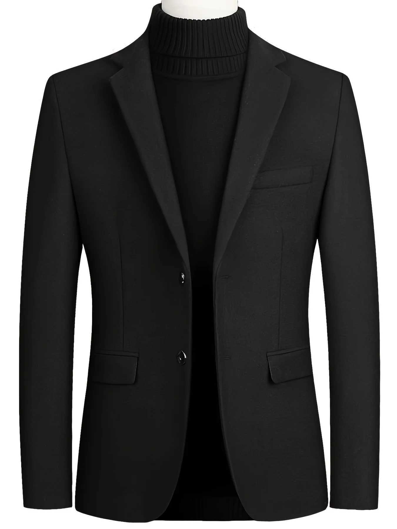 Autumn and winter mens slim woolen coat suit style solid color coat mens clothing LX241010