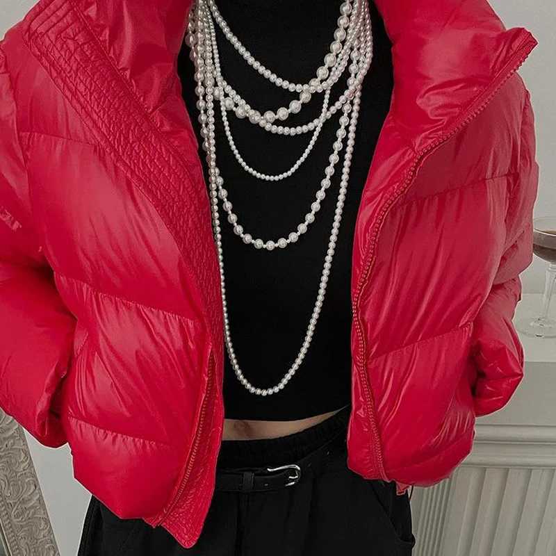 Y2k Imitation Pearl Multi-Layer Womens Necklace Exaggerated Luxury Wedding Party Necklace For Women Fashion Jewelry AccessoriesX241009