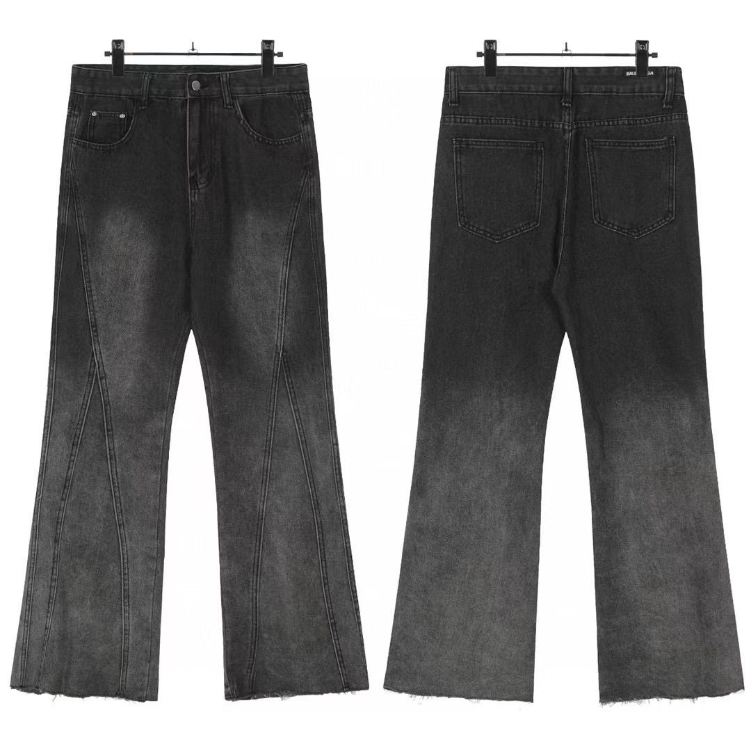 2024 new Parisian fashion brand mens jeans high street home wash vintage American style FOG slimming straight leg designer jeans for men and women