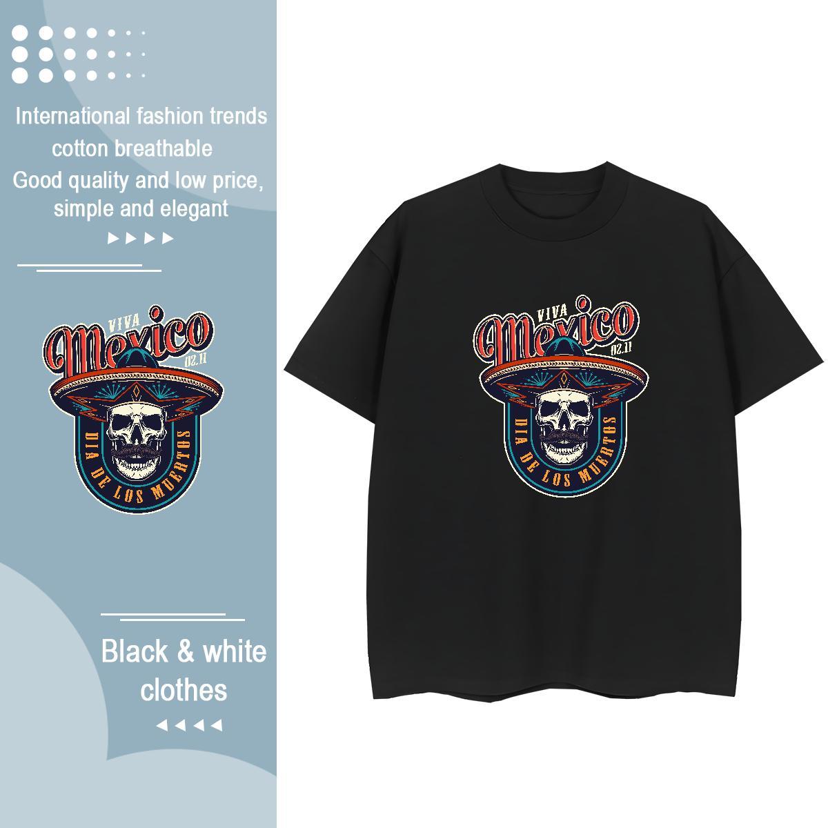 Brand Women T Shirts 230g Pure Cotton Crew Neck Breathable Sport skull Women Tshirts Designer Nice DIY Anime Clothes Shirt