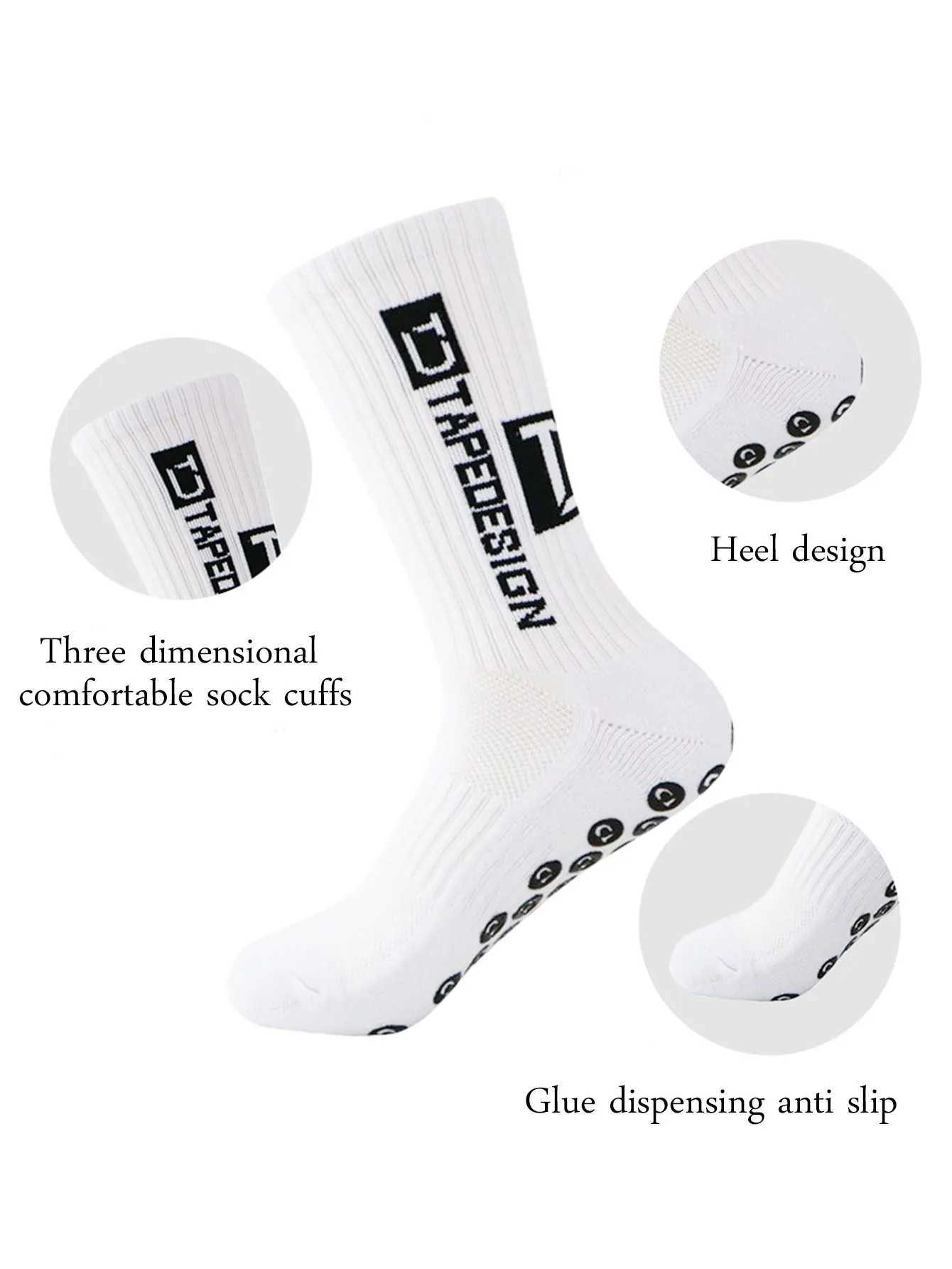 6 pairs of soccer socks mens and womens mid length anti slip training socks breathable and thick junior sports socksW241010