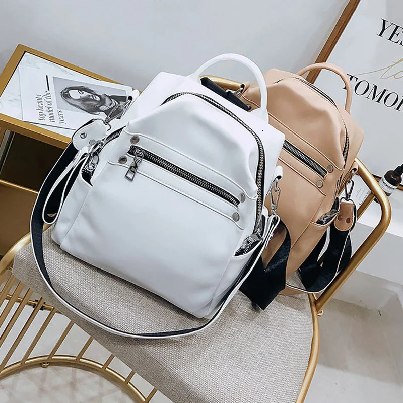 ner Womens High Quality PU Leather Backpack Multi purpose Travel and Girls SH457 241008