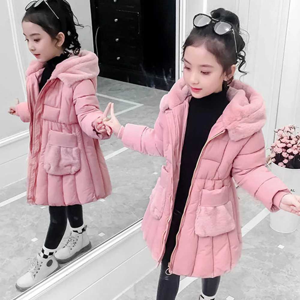 Down Coat New Children Winter Jacket toddler Coat for Girl Hooded overcoat s Down cotton Clothes snowsuit Outerwear Teen parka clothing H241010