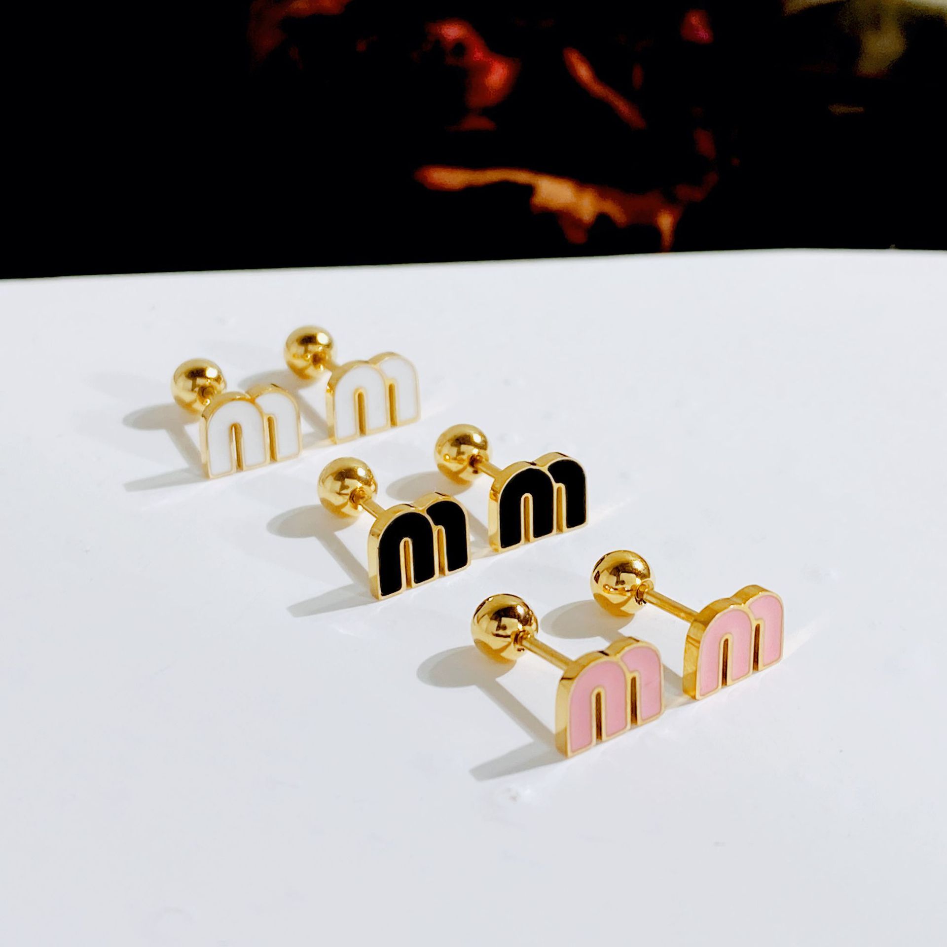 stainless steel fashion korea designer screw earrings stud for women gold color simple designs tiny earring earings ear rings jewelry gift H260202