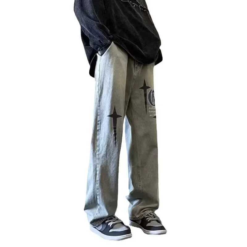 Spring and Summer Mens High Quality Jeans New Streetwear Baggy Wide Leg Jeans Street Fashion Casual Loose Jeans Long PantsX241009