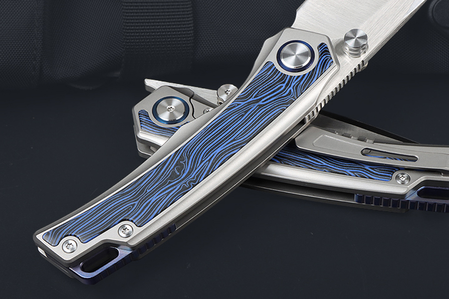 High End TC4 Titanium Alloy Flipper Knife 10Cr15Mov Satin Drop Point Blade Ball Bearing Fast Open EDC Pocket Knives Outdoor Tools