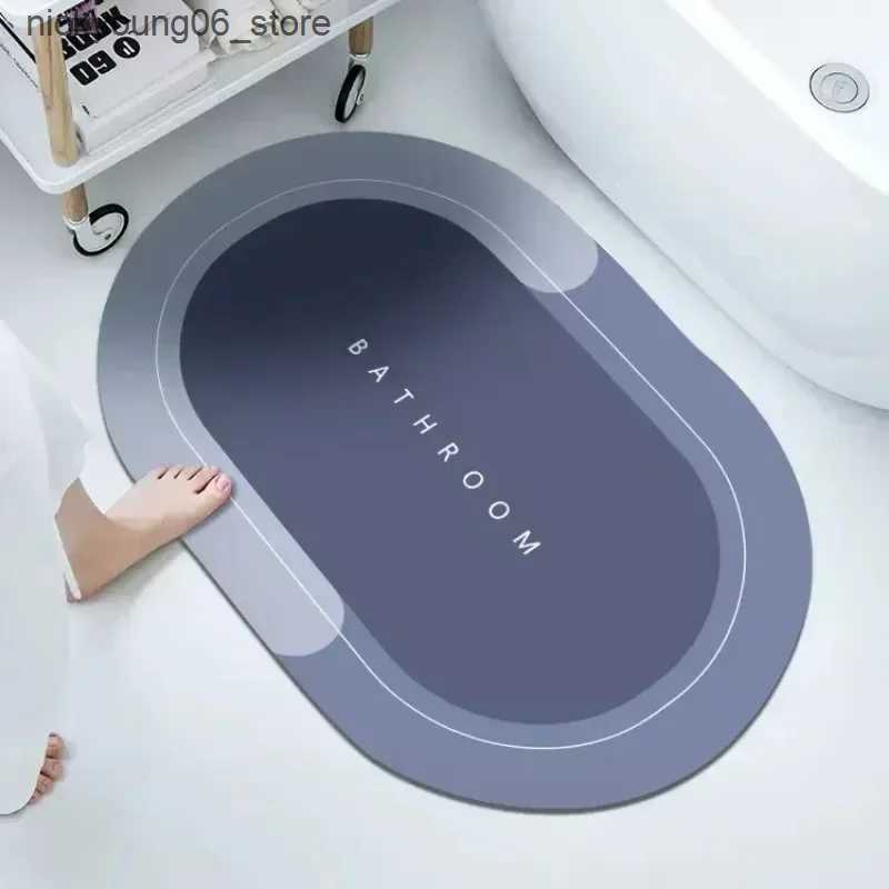 Non-Slip Bath Mats Absorbent Bathroom Bath Mat Anti-slip Shower Rug Quick Drying Bath Mats Kitchen Entrance Doormats Home Floormat Bathtub Carpet L240
