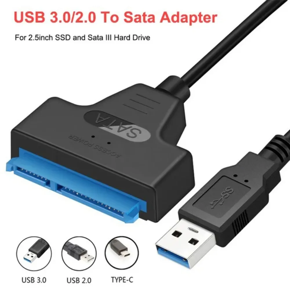 USB SATA 3 Cable Sata To USB 3.0/2.0 Adapter Compatible with 2.5Inch External SSD HDD Hard Drive Cable Computer PC laptop