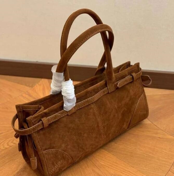 Womens Fashionable Soft Suede & Leather Tote Bag Spacious Designer Shouldersack for Everyday Use