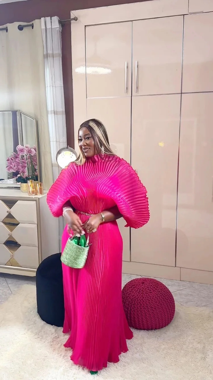 Miyake Folds 2024 Fall Womens Handpleated Loose Dress Plussize Evening 241009