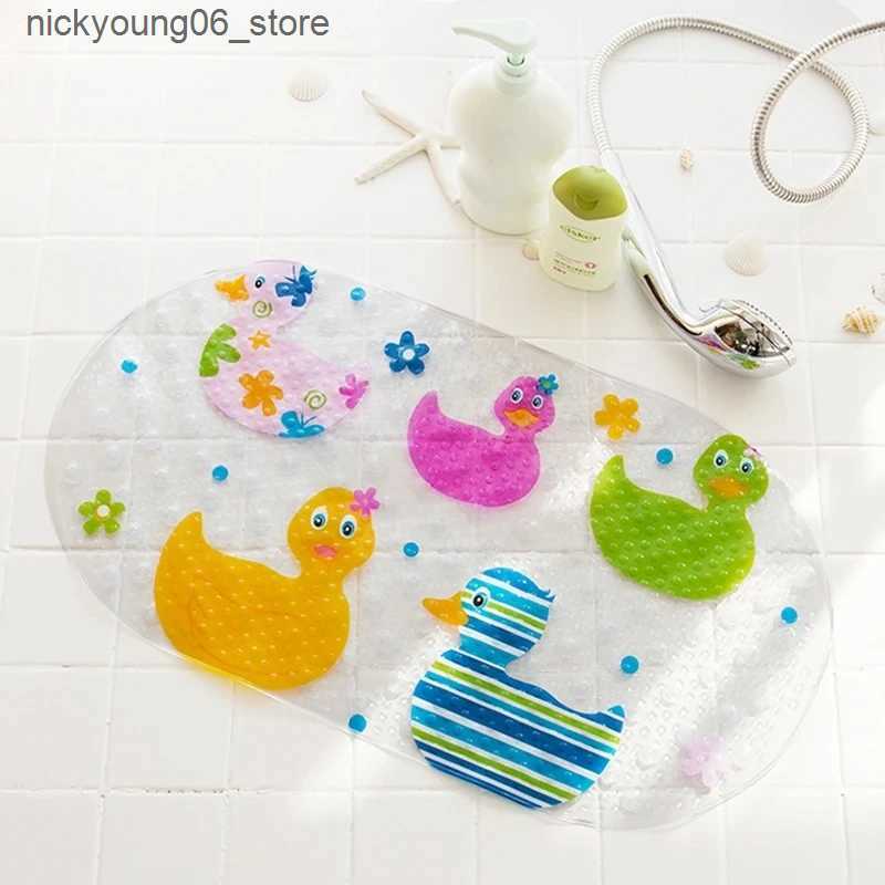 Non-Slip Bath Mats Cute Cartoon Anti-Slip PVC Bath Mats With Sucker 38cm*69cm Bathroom Multi-Color Carpet Bathtub Non-Slip Shower Soft Massage Pad L24