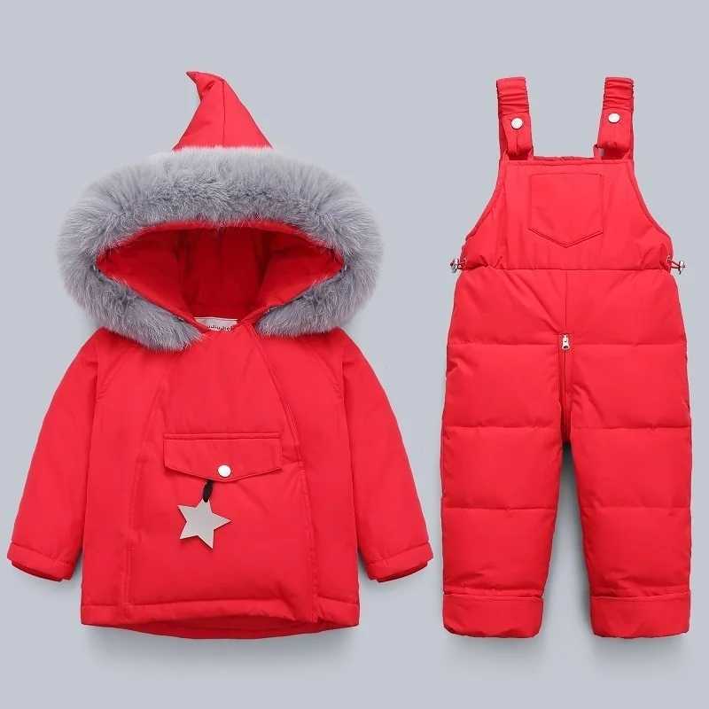 Down Coat Baby winter down jacket toddler boy jumpsuit children Thicken Warm clothing sets 2pcs s clothes girls Infant snowsuit 0-5Year H241010