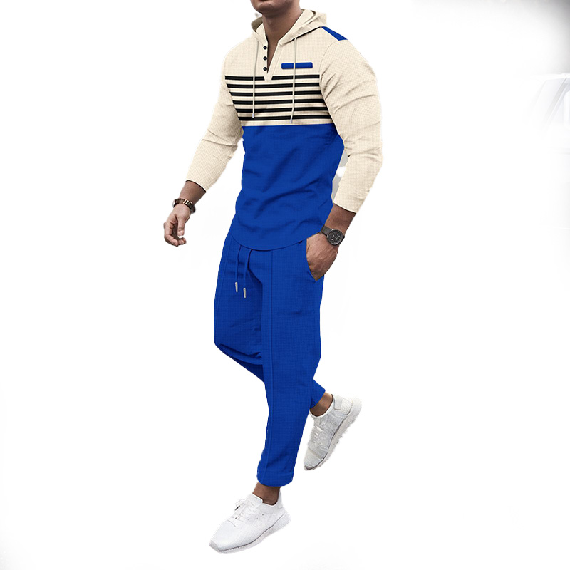 Fashion high quality striped mens long tracksuit running wear sets Luxury Hoodie Designers Hoodies Pants Suits Set Classic T Shirts Tees Clothes Sweat