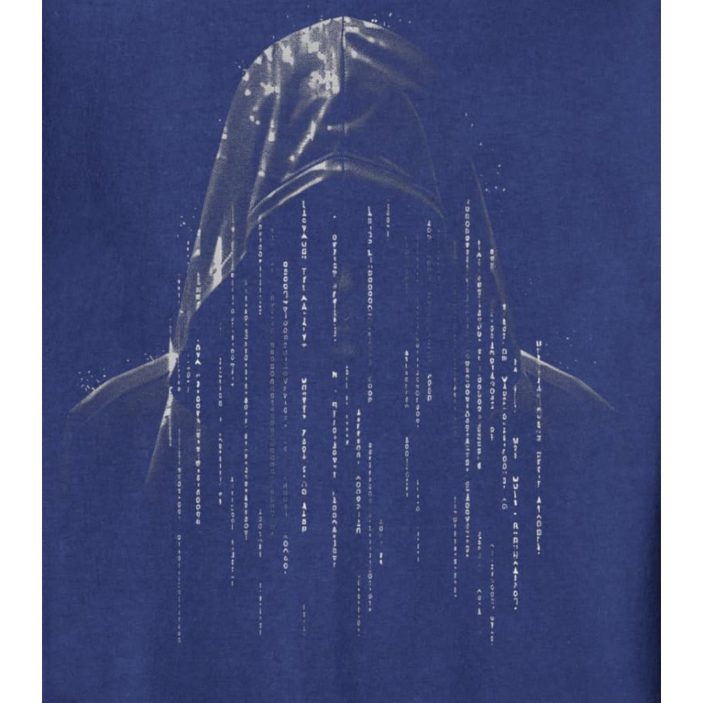 Long Sleeve Shirts for Men sweatshirt Hacker Mysterious Hooded Figure Binary Code Art For Men Sweatshirt Streetwear Casual tops clothes