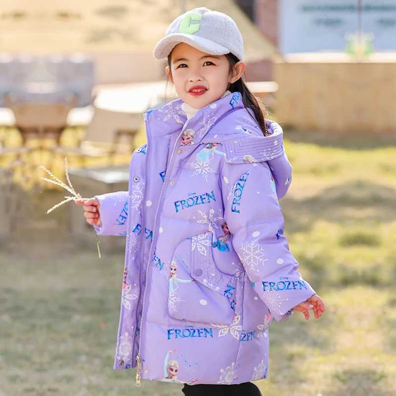 Down Coat 2024 Winter Girls Down Jacket Thick Warm Printed Winter Jacket for Preschool Girls 2-5 Years Old Baby Girls Park H241010