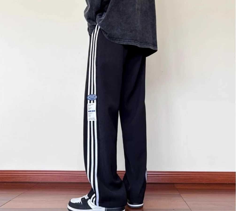 American high-end street pants mens spring and summer thin fashion brand casual sports pants young loose straight leg pants W241009