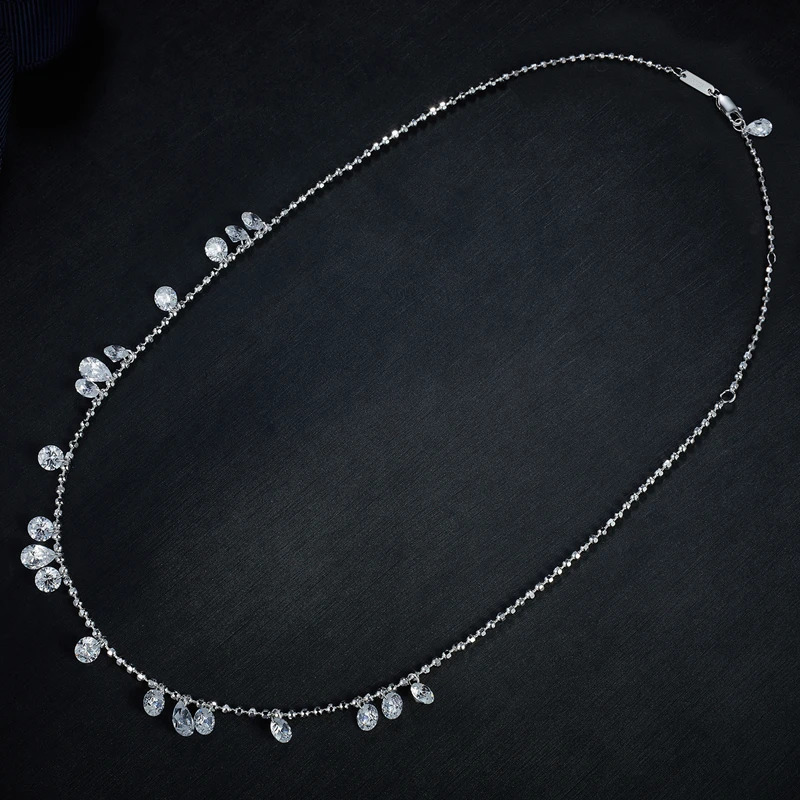 925 sterling silver 7A zircon necklace suitable for womens court style sparkling bead necklace gift for 240929