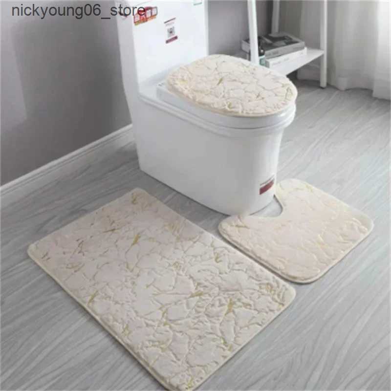 Non-Slip Bath Mats Home Toilet Mats Living Room Bathroom Set Gold Printing Anti Slip Rugs Bedroom Print Rug Shower Mat Bath Mats Bathroom L240910