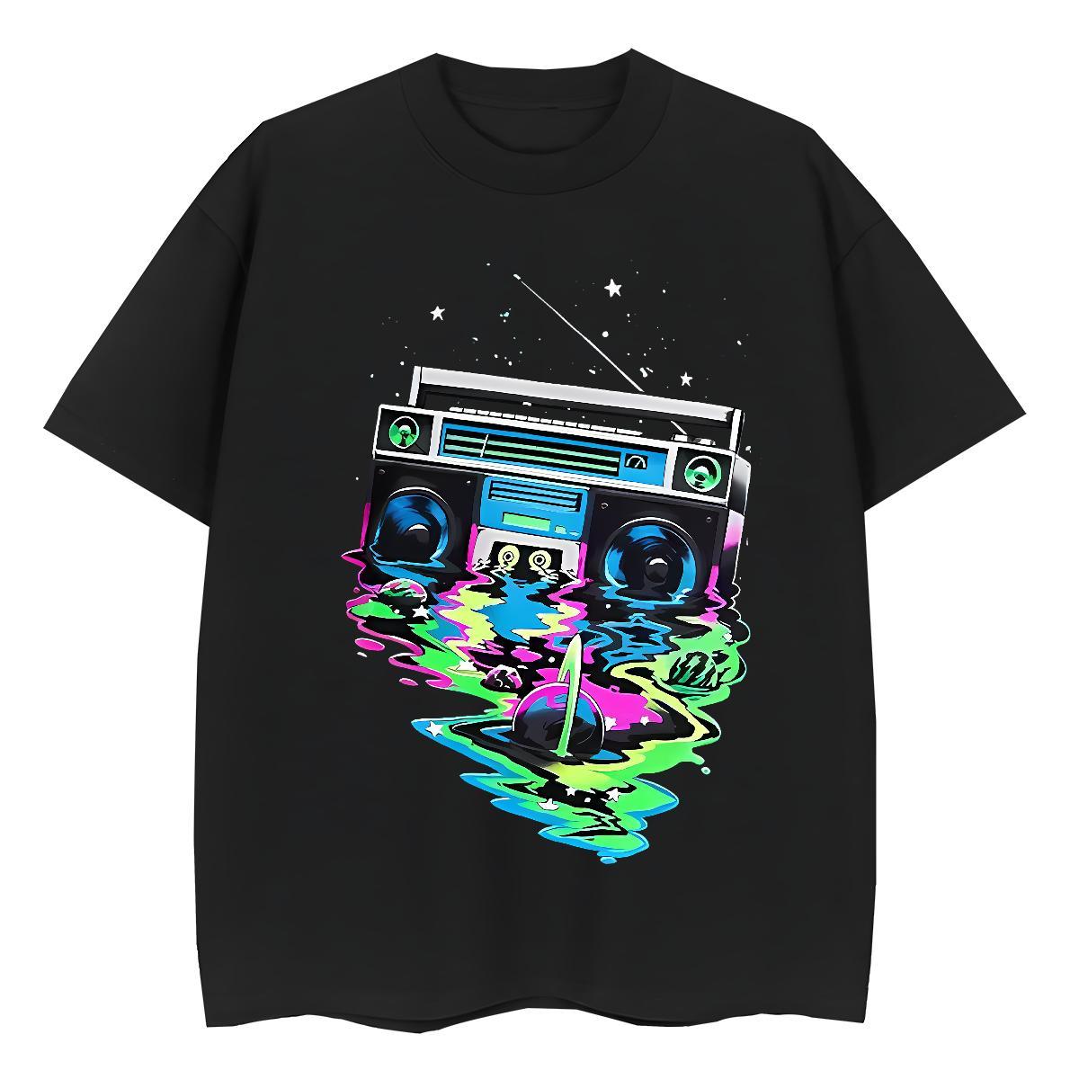 Fashion T-Shirts for Women 230g Pure Cotton Crew Neck High Street Hip Hop radio Unisex Tshirts Free Shipping DIY Anime Tops Shirt