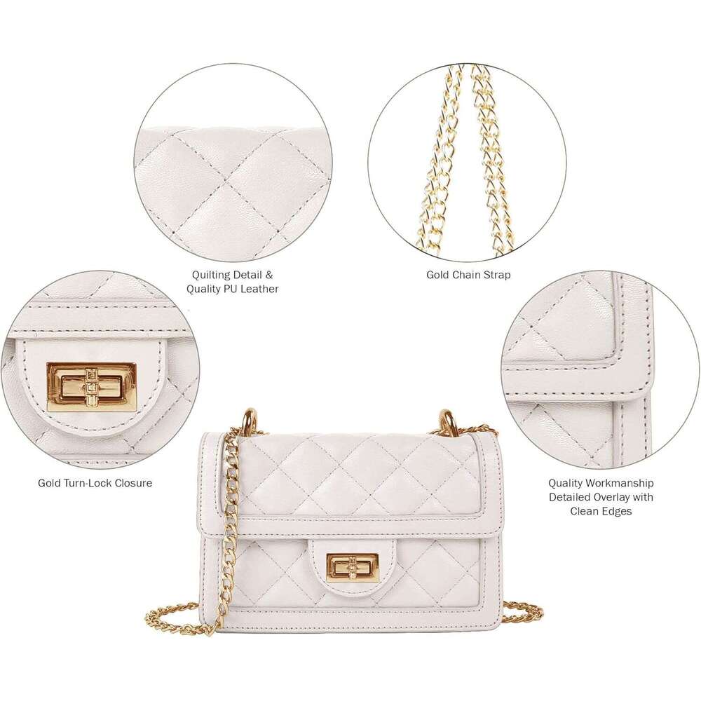Small Quilted Crossbody Trendy Mini Shoulder Bag, Phone Wallet Purse for Women