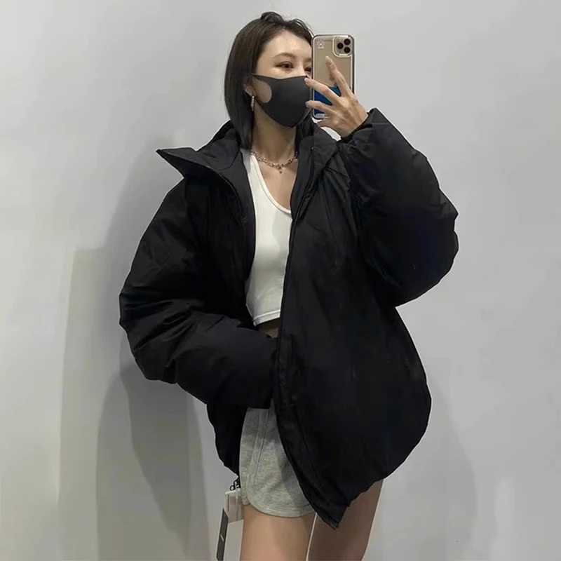 Men's Down Parkas PFNW functional zipper deconstruction design hooded jacket new mens solid color niche design loose mens top autumn trend 28W455