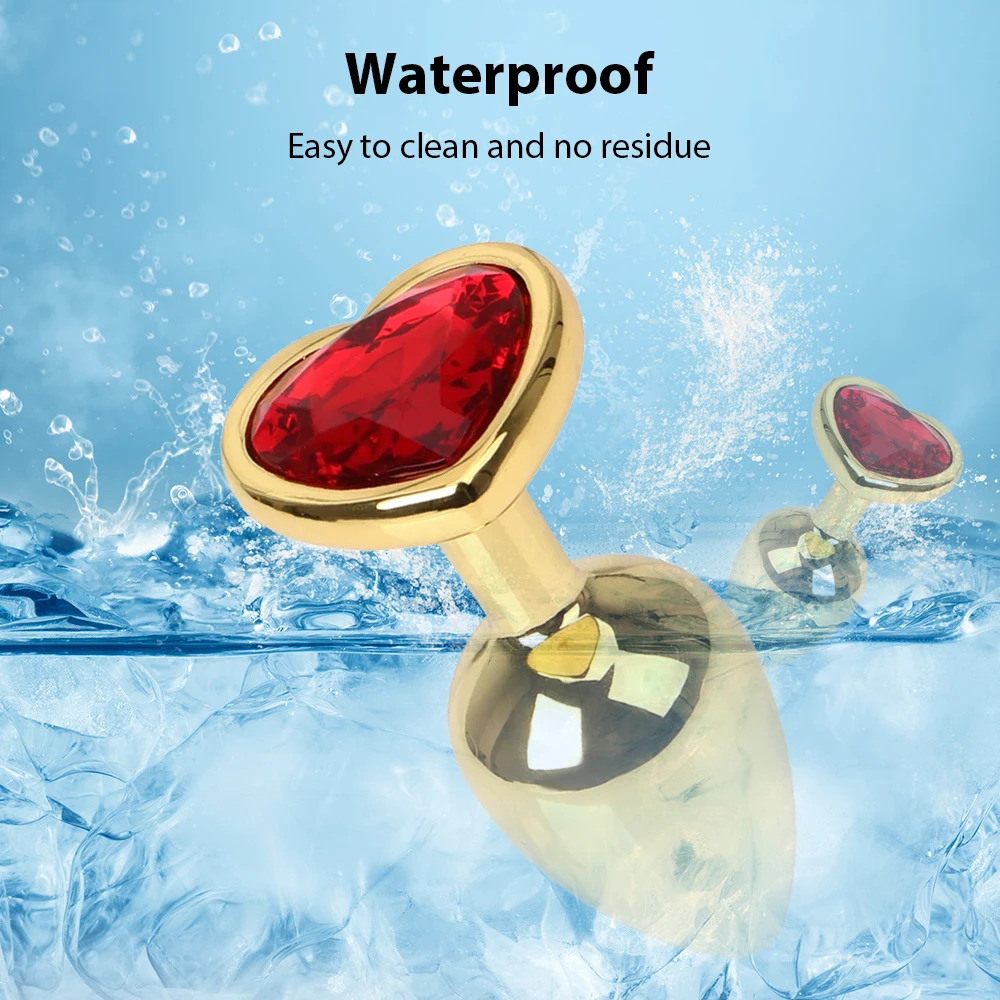 Anal Plug Female Sex toy 3 Sizes Mini Heart Hip Stimulator Smaller Gold-plated Metal Anal Plug Adult Sex Toy For Men Women Game 241010