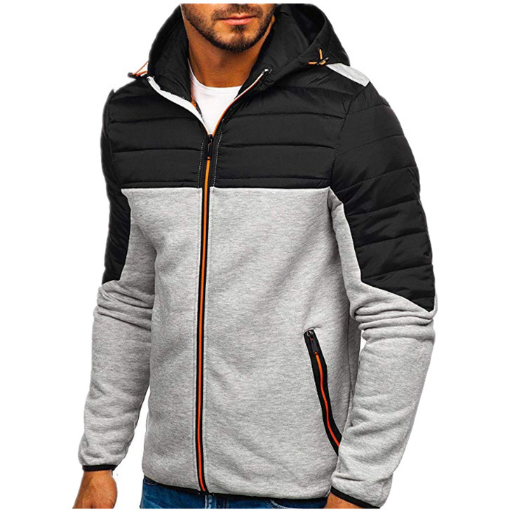 Men'S Sweatshirt Zip Up Men'S Winter Leisure Sports No Liner Quilted Zipper Hooded Transition Jacket Hoodie Moletons Masculinos M-4XL