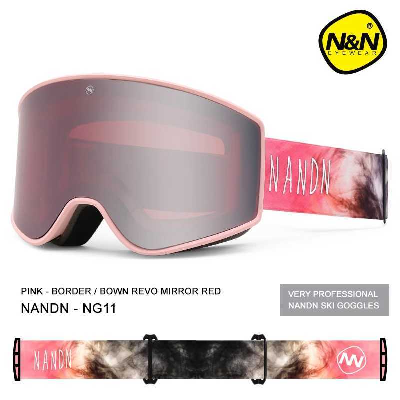 NANDN mens and womens skiing goggles double-layer UV400 anti fog large mask skiing snow skis CL241010